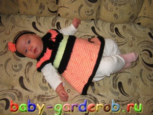 Вязаное платье для девочки 6 месяцев
